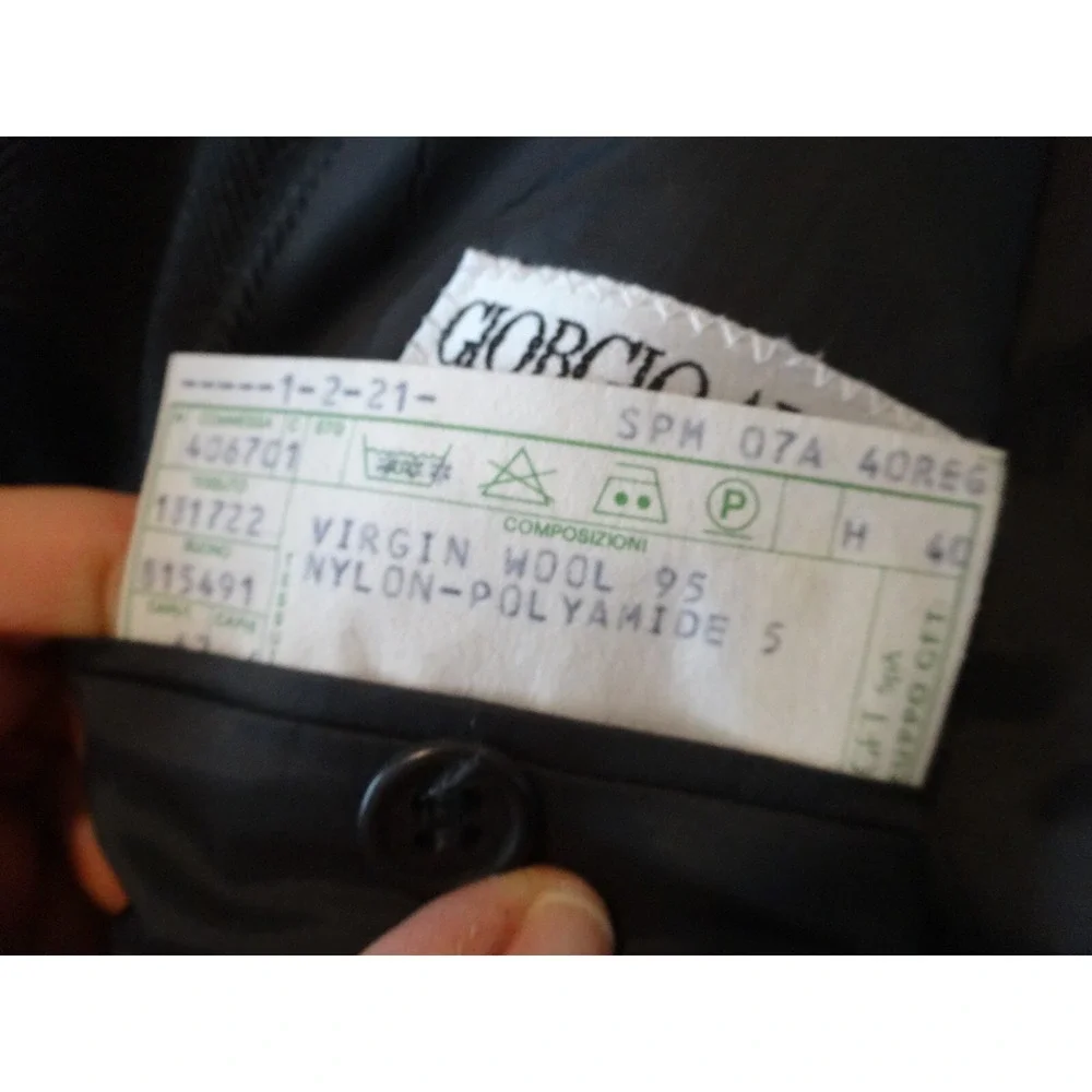 GIORGIO ARMANI Le Collezioni Made Italy Wool‎ Slate Gray JACKET Herringbone 40R